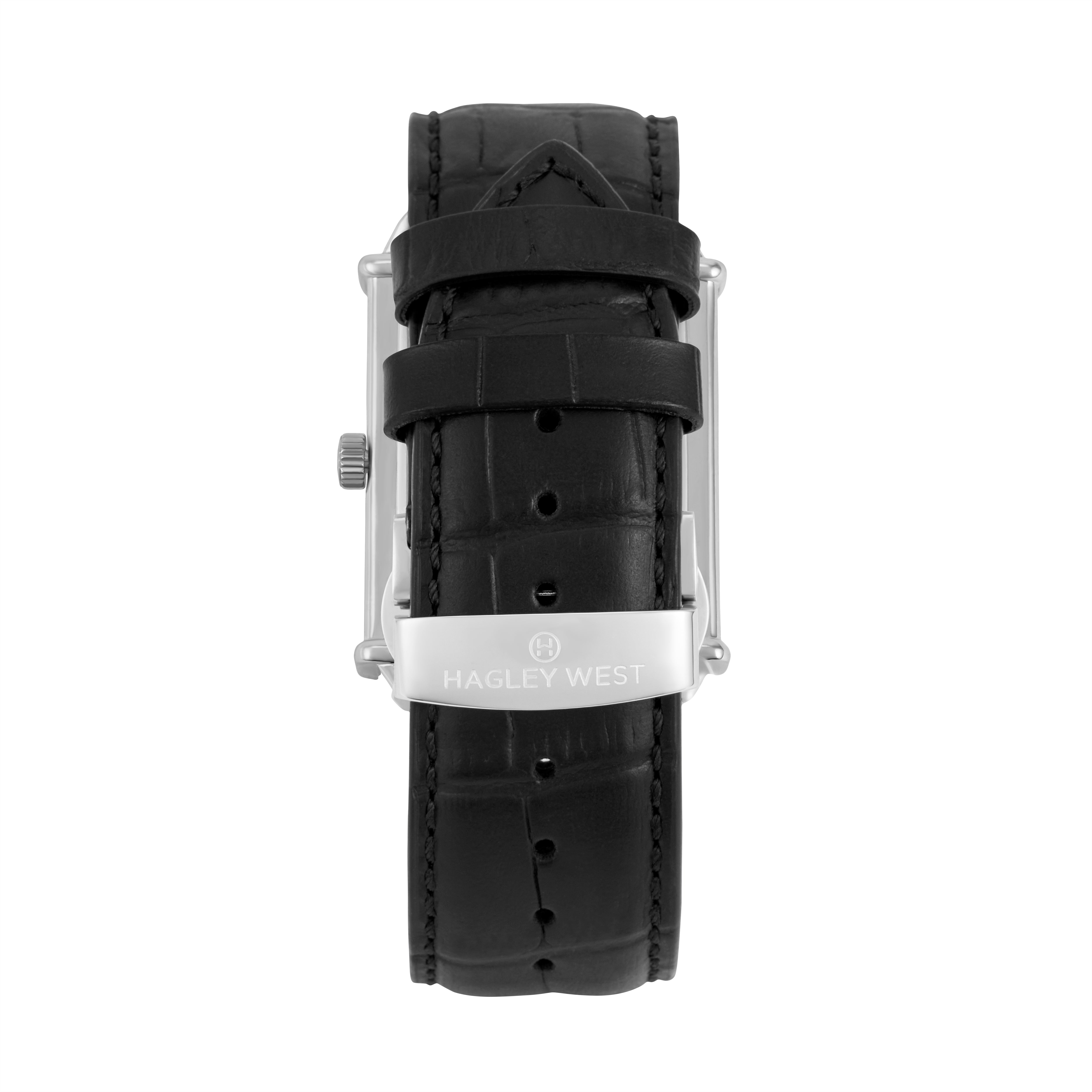 Brit Skye | Aquamarine Face Men's Watch | Black Bamboo Leather