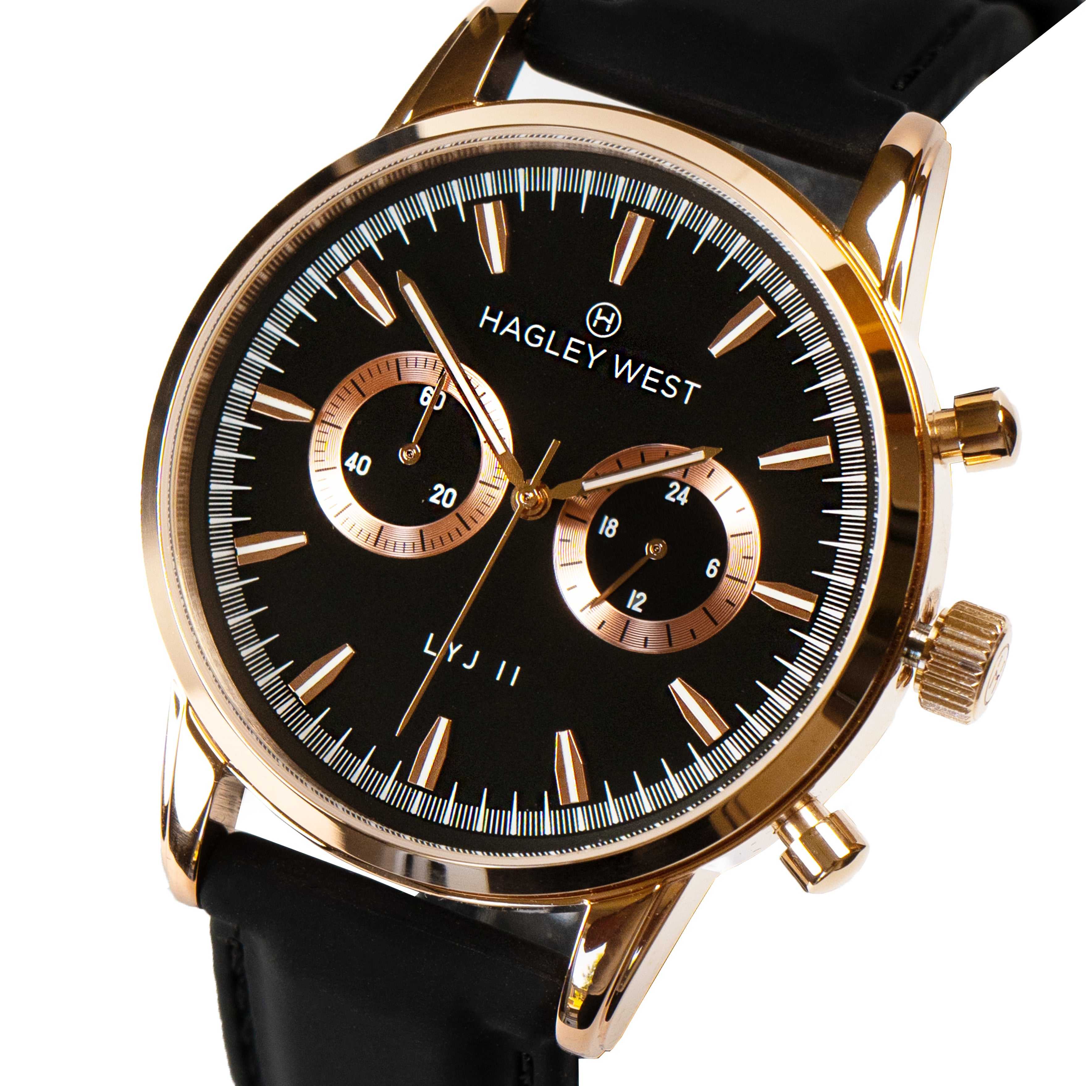 LYJ II Perth | Black & Rose Gold Watch | Men's Watches – Hagley