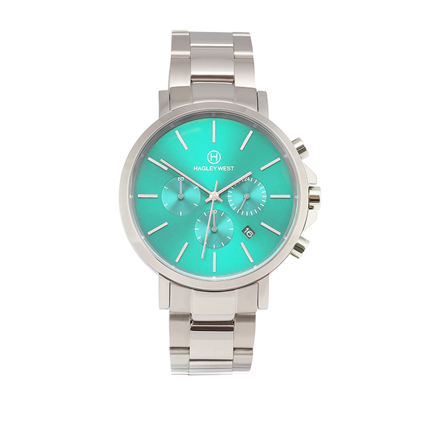 Chrono Collection | Aqua & Silver Watch | Men's Watches